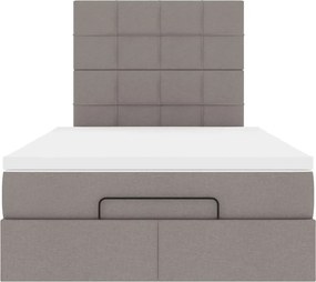 vidaXL Οθωμανικό κρεβάτι με στρώμα Taupe 120x190 cm Ύφασμα