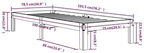 ΠΛΑΙΣΙΟ ΚΡΕΒΑΤΙΟΥ 75 X 190 ΕΚ. ΑΠΟ ΜΑΣΙΦ ΞΥΛΟ 2FT6 SMALL SINGLE 810325