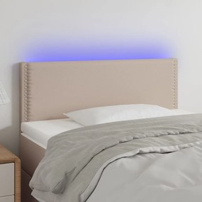 Κεφαλάρι Κρεβατιού LED Καπουτσίνο 100x5x78/88 εκ. Συνθετ. Δέρμα - Καφέ