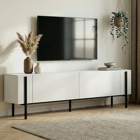 Έπιπλο Τηλεόρασης Λευκό / Μαύρο GROUS 180x30x45