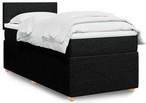 vidaXL Κρεβάτι Boxspring με Στρώμα Μαύρο 80 x 200 εκ. Υφασμάτινο