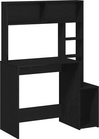 vidaXL Γραφείο με Ράφια Μαύρο 100x45x140 εκ. από Επεξεργασμένο Ξύλο