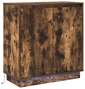 vidaXL Κομοδίνο Καπνιστό Δρύς 71 x 34.5 x 75 εκ. Επεξεργασμένο ξύλο
