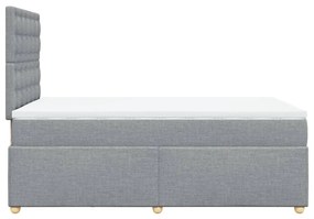 vidaXL Κρεβάτι Boxspring με Στρώμα Ανοιχτό Γκρι 120x190 εκ. Υφασμάτινο