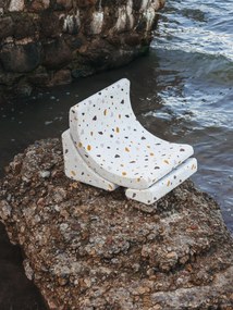 Terrazzo Καρεκλα Moon Υφασμα Μπουκλε / Σενιλ Υπόλευκο