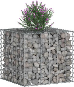 vidaXL Ανασηκωμένο κρεβάτι gabion Ασημί