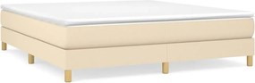 vidaXL Κρεβάτι Boxspring με Στρώμα Κρεμ 180x200 εκ. Υφασμάτινο