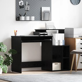 vidaXL Γραφείο με αποθήκευση Μαύρη δρυός 120.5x44x88.5 εκ Επεξεργασμένο ξύλο