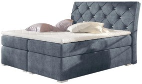 Επενδεδυμένο κρεβάτι Baltimore με στρώμα και ανώστρωμα-180 x 200-Petrol