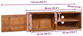 Έπιπλο Τηλεόρασης Επιτοίχιο 90 x 30 x 30 από Μασίφ Ξύλο Teak 289084