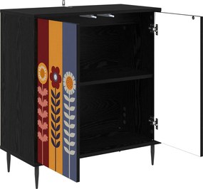 vidaXL Πλαϊνό γραφείο ESSEN Μαύρη Δρυς 69 x 33 x 76 εκ.