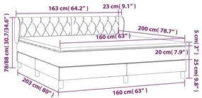 Κρεβάτι Boxspring με Στρώμα Μαύρο 160x200 εκ. Υφασμάτινο 3126495