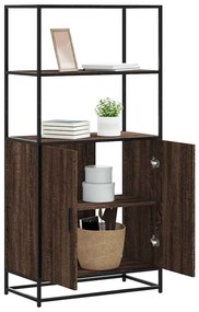 Highboard καφέ δρυς Κατασκευασμένο ξύλο και μέταλλο - Καφέ