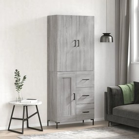 vidaXL Ντουλάπι Γκρι Sonoma 69,5 x 34 x 180 εκ. Επεξεργασμένο Ξύλο