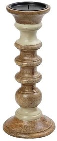 Κηροπήγιο PIG205 30cm Cream-Brown Espiel Wood