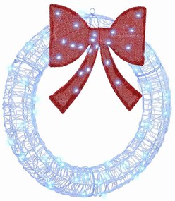 vidaXL Στεφάνι με 60 LED Μπλε 76 x 76 x 8,5 εκ Ακρυλικό