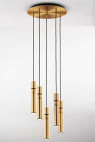 Κρεμαστό Φωτιστικό Alas Φ37cm 5xGU10 Χρυσό