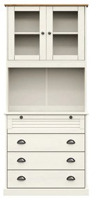 vidaXL Βιτρίνα VIGO Λευκή 80 x 40 x 176 εκ. από Μασίφ Ξύλο Πεύκου