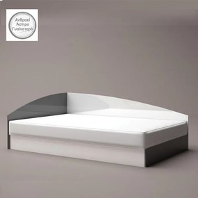 Κρεβάτι ημιδιπλό Break με αποθηκευτικό χώρο 124x70x193cm &amp; στρώμα 120x22x190cm Oak Wotan / Ανθρακί -GRA211