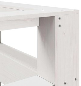 vidaXL βιβλιοθήκη κεφαλάρι σε σχήμα L Λευκό 120 εκ. Ξύλο Πεύκου