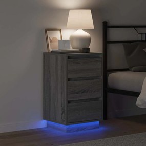 vidaXL Κομοδίνο Γκρι 39 x 34,5 x 65 εκ. Επεξεργασμένο ξύλο