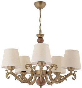 Φωτιστικό Οροφής Fiona Wood 390FLH2312 55x65cm 5xE27 40W White-Gold Opviq