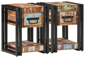 vidaXL Νυχτερινά Τραπέζια 2 τμχ 40x40x40 εκ Μασίφ ανακυκλωμένο ξύλο