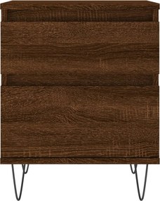 vidaXL Κομοδίνα 2 τεμ. Καφέ Δρυς 40 x 35 x 50 εκ. από Επεξεργ. Ξύλο