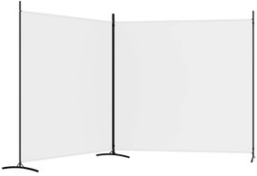 Διαχωριστικό Δωματίου με 2 Πάνελ Λευκό 348 x 180 εκ. από Ύφασμα - Λευκό