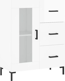 vidaXL Ντουλάπι Γυαλιστερό Λευκό 69,5x34x90 εκ. Επεξεργασμένο Ξύλο