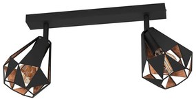 Φωτιστικό Οροφής - Τοίχου Carlton 7 43716 42x16x25,5cm 2xΕ27 40W Black-Bronze Eglo
