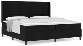 vidaXL Κρεβάτι με ελατήρια με στρώμα Μαύρο 200 x 200 cm ύφασμα