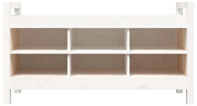 Παγκάκι Χολ Λευκό 110x40x60 εκ. από Μασίφ Ξύλο Πεύκου - Λευκό
