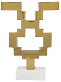 Artekko Marble Χρυσό Μεταλλικό Διακοσμητικό Γλυπτό σε Λευκή Μαρμάρινη Βάση (28x7.6x38.5)cm Artekko 78283