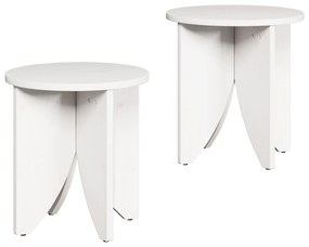 vidaXL Σετ Τραπεζιού Για Καφέ 2 pcs Λευκό 41.5 x 41.5 x 44 cm