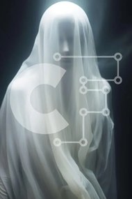 Intra Συλλεκτικό Ξύλινο Παζλ Plywood  4mm - Ghostly Figure σε λευκό με καπνό Σε Ξύλινο Κουτί - Διαστάσεις Puzzle: 10x10 cm – 25 κομμάτια