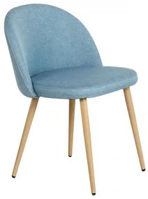 BELLA καρέκλα Μεταλλική Φυσικό/Ύφ.Light Blue 45x53x77cm ΕΜ762,3