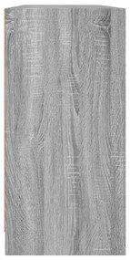 vidaXL Βιβλιοθήκη με Πόρτες Γκρι Sonoma 204x37x75 εκ. Επεξ. Ξύλο