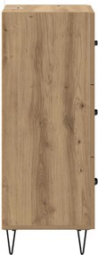 vidaXL Πλαϊνό γραφείο με συρτάρι artisan δρυς 34 x 34.5 x 90 εκ