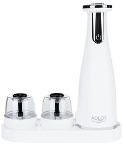 Ηλεκτρικός Μύλος Μπαχαρικών Adler AD 4449W, 3 τμχ, 150 ml, USB, μπαταρία Li-Ion 1500mAh, Κεραμικές λεπίδες, Λευκό