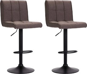 vidaXL Σκαμπό Μπαρ 2 τεμ. Χρώμα Taupe Υφασμάτινα