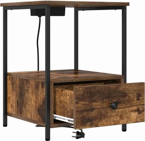 vidaXL Κομοδίνο 2 τμχ. Καπνιστό Δρύς 42 x 41 x 56 εκ.