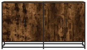 vidaXL Sideboard Καπνιστή δρυς 134x35x76 cm Ξύλινη κατασκευή