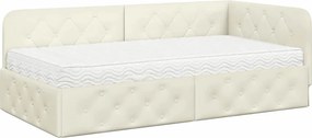 vidaXL Κρεβάτι Γωνίας Κρεμ 100 x 200 cm Βελούδο