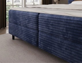 Επενδυμένο κρεβάτι Ciroko-Μπλε-160 x 200