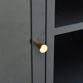 vidaXL Έπιπλο Τηλεόρασης Ανθρακί 105 x 35 x 52 εκ από Ατσάλι και Γυαλί