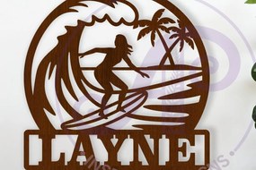 Intra απο ξύλο plywood 3mm-4mm πάχος – Surfer Γυναικείο Όνομα Wall Art SV, Δίασταση 40x30 cm INTRAFABR-122343304