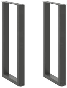 Πόδια Κονσόλας 2 τεμ. σε σχήμα U, Ανθρακί 28x(72-73) εκ. από Ατσάλι