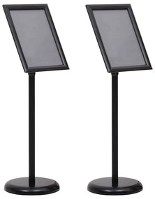 vidaXL Βάσεις Αφισών 2 pcs Μαύρο 32,7 x 24 x 108 εκ. Αλουμίνιο