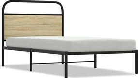 vidaXL Πλαίσιο Κρεβ. Χωρ. Στρώμα Sonoma Δρυς 90x200 εκ. Επεξ. Ξύλο